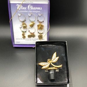 Wine Charm and Stopper Set!